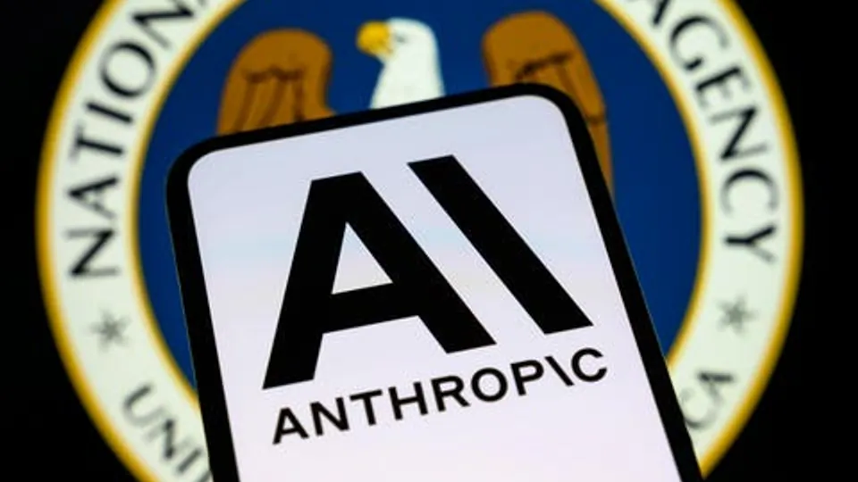 The Anthropic AI logo displayed alongside the seal of the National Security Agency.